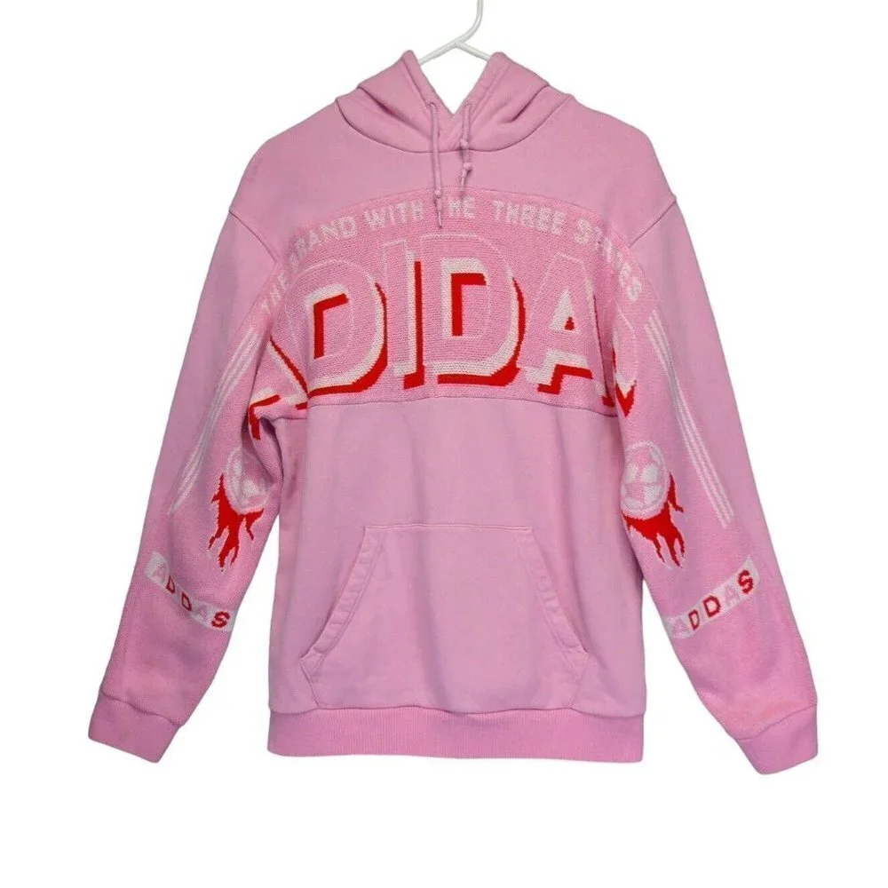 Adidas REAL SCARF Men‎ Hoodie Size M Pink Soccer